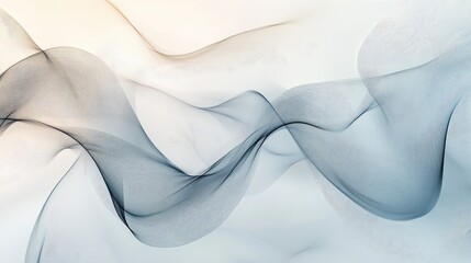 Leinwandbilder - Elegant 3D wallpaper with flowing line art on a soft, light background, creating a tranquil, artistic effect suitable for modern spaces.