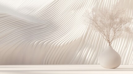 Leinwandbilder - Minimal 3D wallpaper with delicate line art patterns over a smooth light background, providing a fresh and artistic design.