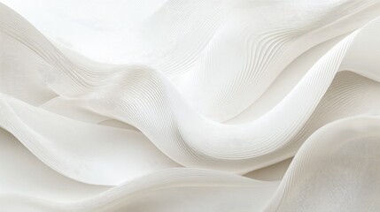 Leinwandbilder - Soft 3D wallpaper with elegant, flowing line art on a light background, adding a touch of sophistication and modernity to the space.