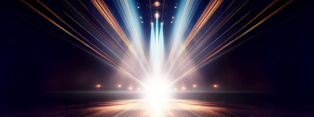 Aufkleber - Abstract light background. Laser rays in the dark. 3d rendering