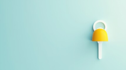Simple bell icon design on blue background for alert notifications
