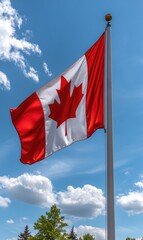 Wall Mural - Canada flag day, significant event showcasing national banner, encouraging community gatherings, festivities that reflect patriotism, spirit of Canadian identity and values.