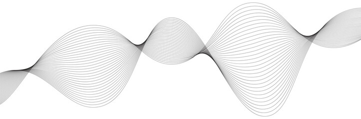 Aufkleber - abstract lines wavy flowing dynamic isolated on white background for concept of ai technology, digit