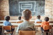 © Design Depot - A young student sits facing the chalkboard in a classroom setting, reflecting the importance of education, focus, and personal growth in early academic life.