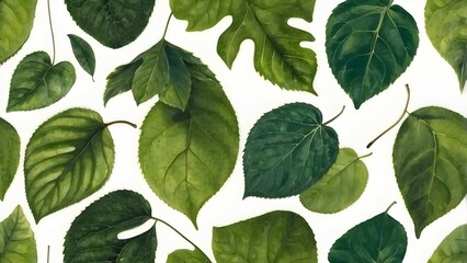 Feuilles vertes transparentes