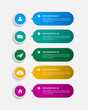 © nuca - infographic with icons and 5 options processes.