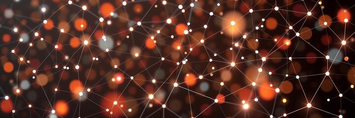 Poster - An intricate pattern of interconnected dots in a network design, background, structure