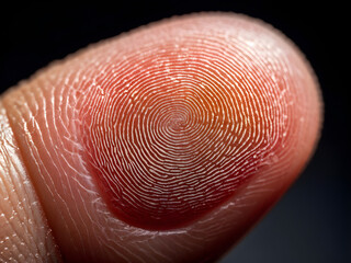 Unique photography of close-up fingerprint texture of finger skin macro photography
