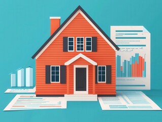 Poster - real estate analysis in a model home digital presentation professional environment informative viewp
