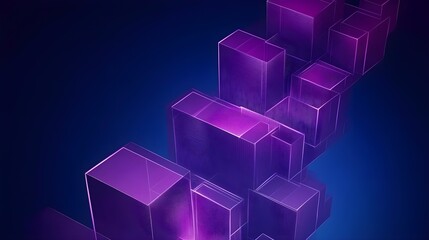 Poster - Dynamic 3d purple blocks abstract digital art futuristic environment creative viewpoint