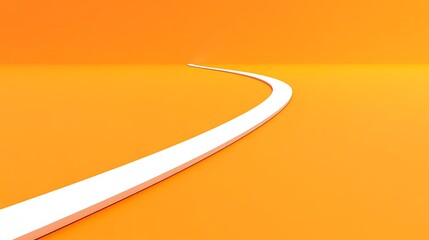 Aufkleber - Abstract orange background with a white curved line.