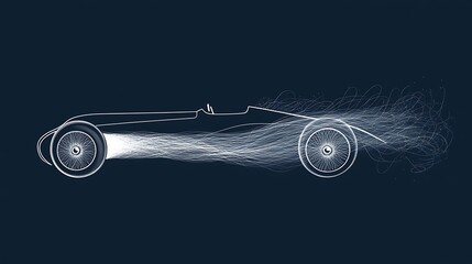 Aufkleber - Classic race car in motion, abstract lines suggest speed and movement.