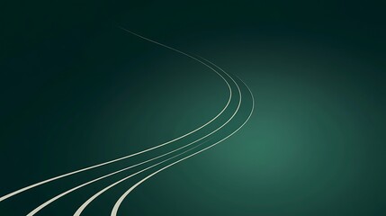 Poster - Abstract curved lines on dark green background.