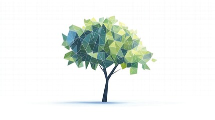 Poster - Abstract polygonal tree illustration.