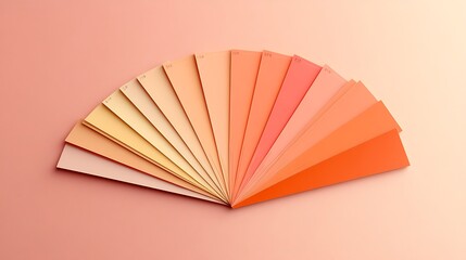 Poster - Peach and coral color palette fan.