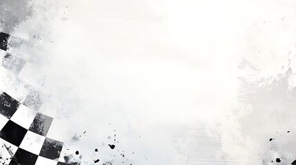 Poster - Abstract checkered flag design on grunge background.
