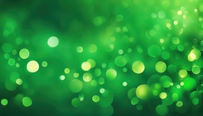 a green bokeh background with many small circles,