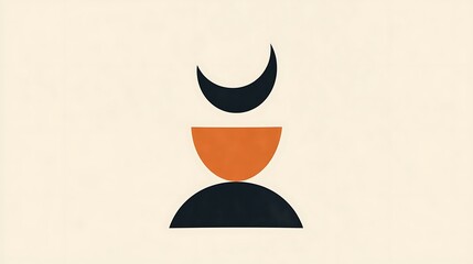 Poster - Simple geometric moon art.