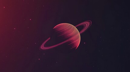 Poster - Ringed planet in space.