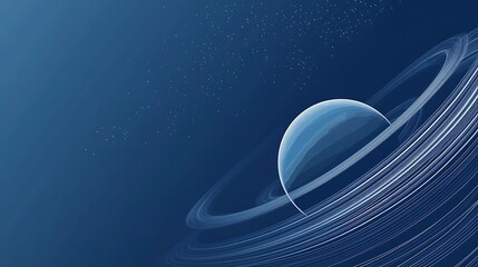 Poster - Ringed planet with starfield.