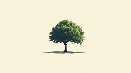 Poster - Tree center, soft beige.