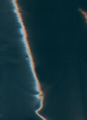 Wall Mural - old film overlay. dust scratch. blue orange white color light flare fuzzy wave weathered worn textur