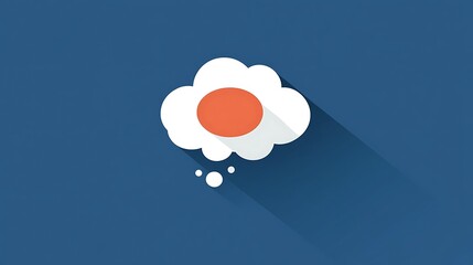 Poster - Egg in cloud thought icon.
