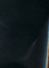 Wall Mural - dust scratch overlay. old film. blue orange color burn stain worn distressed texture uneven defect d