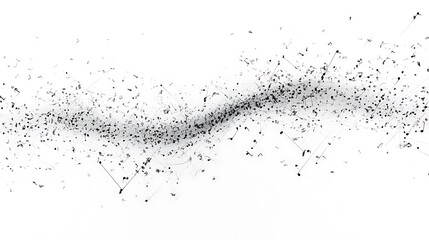 Aufkleber - Abstract black particles flow on white.