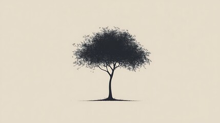 Poster - Silhouetted tree on plain background.