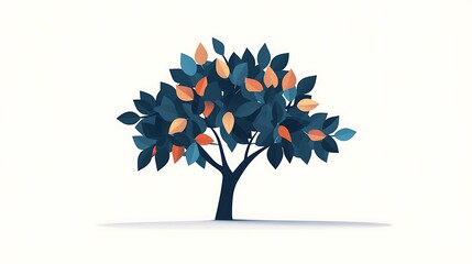 Poster - Stylized tree with varied leaves.