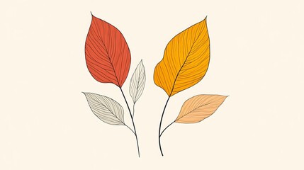 Poster - Stylized leaves art.