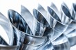 © AzamGold - Polished Turbine Fins on Bright Isolated Background