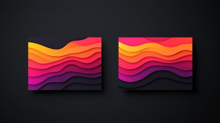 Poster - Vibrant Abstract Background with Flowing Waves in Shades of Purple, Pink, and Orange for Modern Design, Creative Projects, and Digital Art Applications