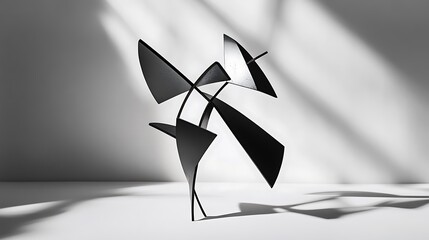 Poster - Black geometric sculpture.