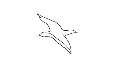 Poster - Outline drawing of a bird flying.