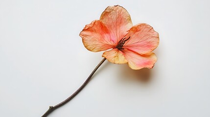 Poster - Faded pink flower on white.