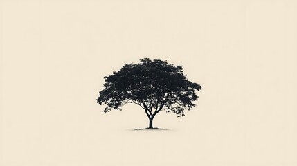 Poster - Dark tree isolated on light background.