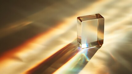 Poster - Glass prism refracts light.