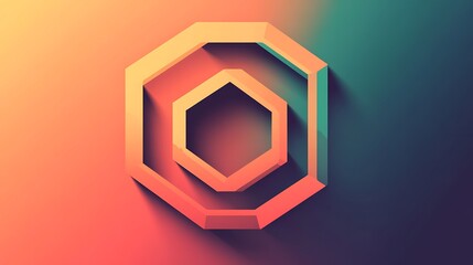 Poster - Geometric hexagon shapes.