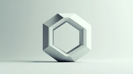 Poster - Faceted white gem, light background.