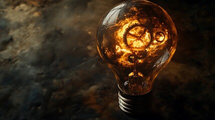 Poster - Light bulb with gears.