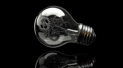 Poster - Lightbulb with gears inside.