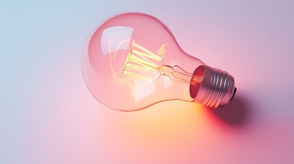 Poster - Lit bulb with warm glow.