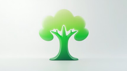 Poster - Green tree icon, minimal design.