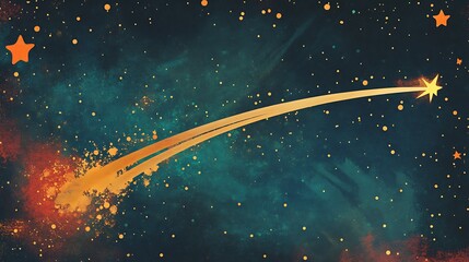 Poster - Shooting star, space scene.