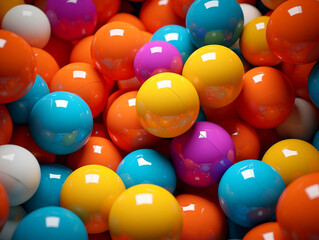 Poster - Vibrant Close-up of Colorful Balls 