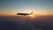 © S@photo - Airplane Silhouette Against Sunset Sky