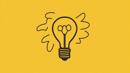 Poster - Lightbulb sketch idea, yellow.