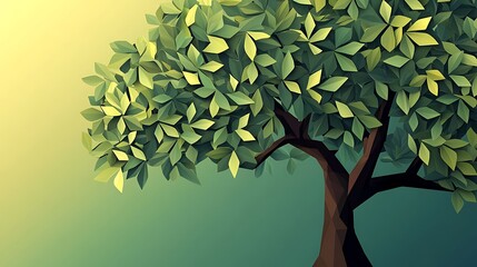 Poster - Low poly tree illustration.
